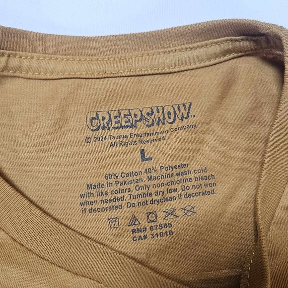 Creepshow T-Shirt Mens Halloween Horror Fall Mustard Color Retro Inspired Tee - Picture 8 of 8